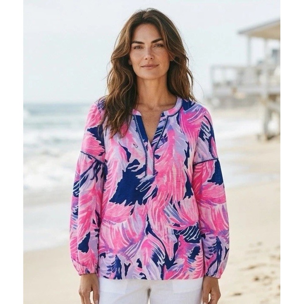 New Lilly Pulitzer Small Kalissa Tunic Top Blouse Shirt Paradise Point Size S